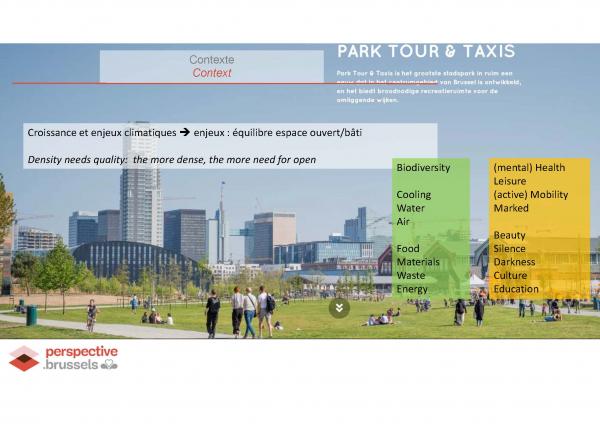 Slide de la présentation de la RBC: Espaces ouverts dans les villes compactes et denses