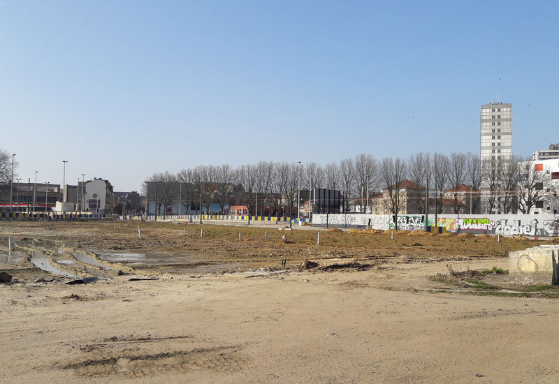 Travaux du futur parc de la Porte de Ninove