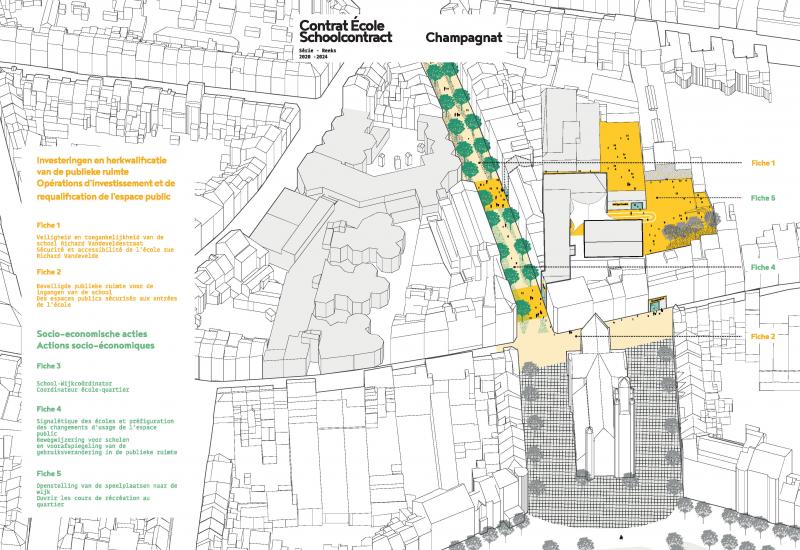 Axonometrie des projets du Contrat École Champagnat